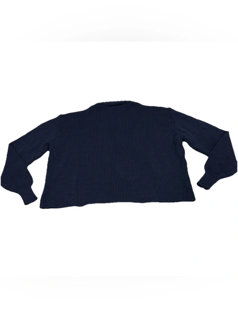Wooden Ships GAME ON Sweater XS Navy Football Fan Gear Sporty Knitted Cropped - Picture 8 of 8
